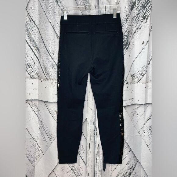 SPANX Ponte Skinny Sequin Trim Black S/P - Picture 4 of 10